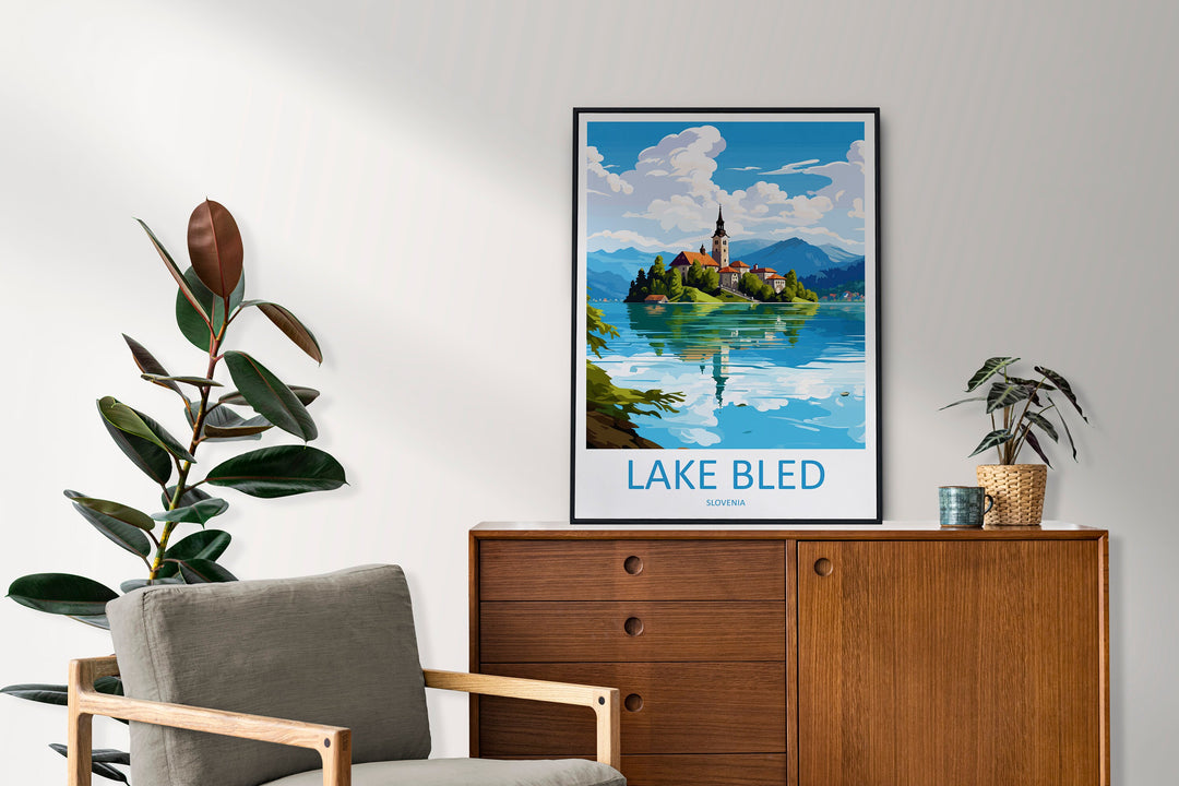 Lake Bled Travel Print Lake Bled Home Décor Slovenia Art Print Lake Bled Wall Print For Lake Bled Gift Wall Hanging Lake Bled Artwork