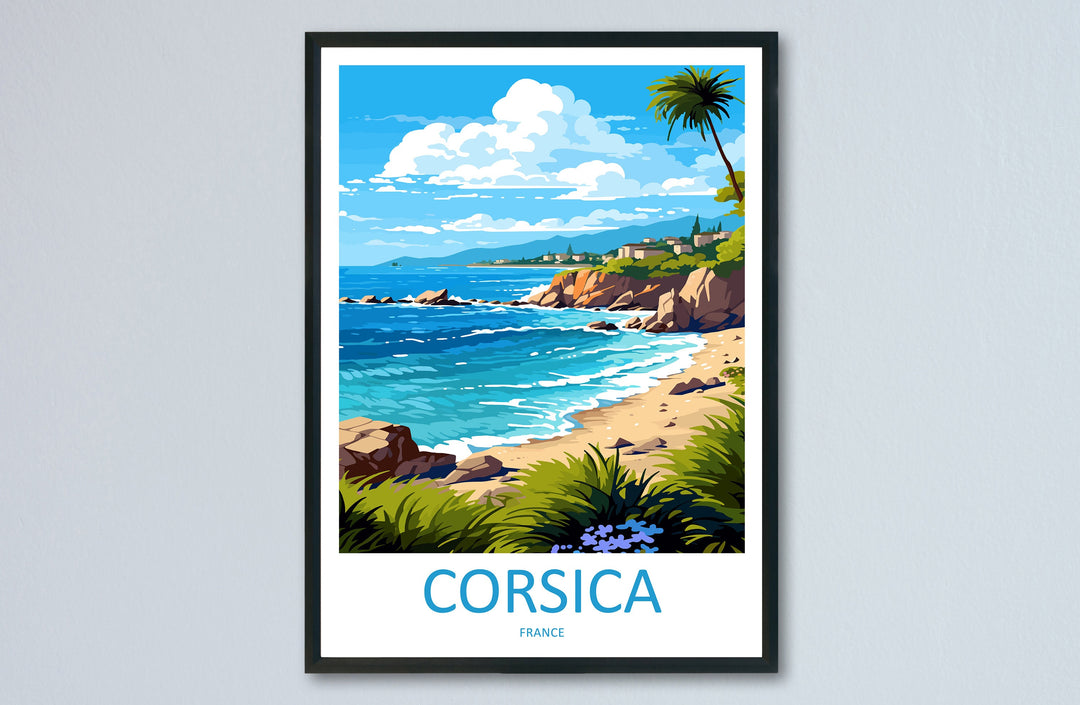 Corsica Travel Print Wall Art Corsica Wall Hanging Home Decor Corsica France Gift Art Lovers Wall Art Print Art Corsica Wall art
