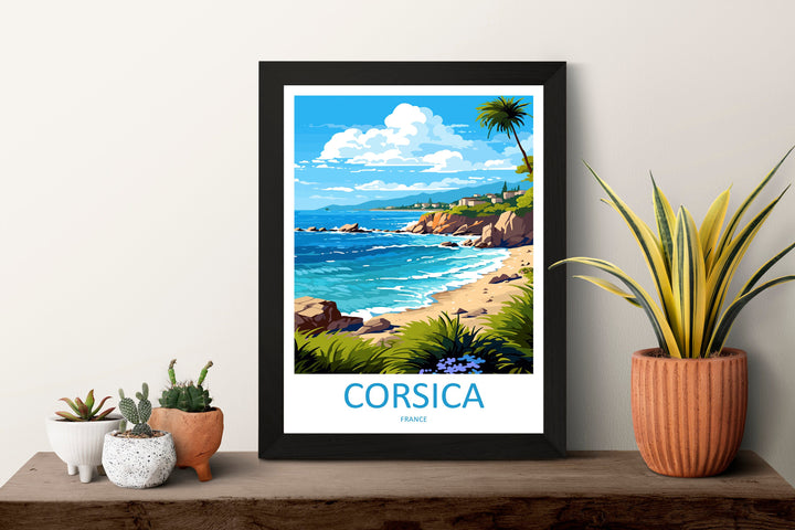 Corsica Travel Print Wall Art Corsica Wall Hanging Home Decor Corsica France Gift Art Lovers Wall Art Print Art Corsica Wall art