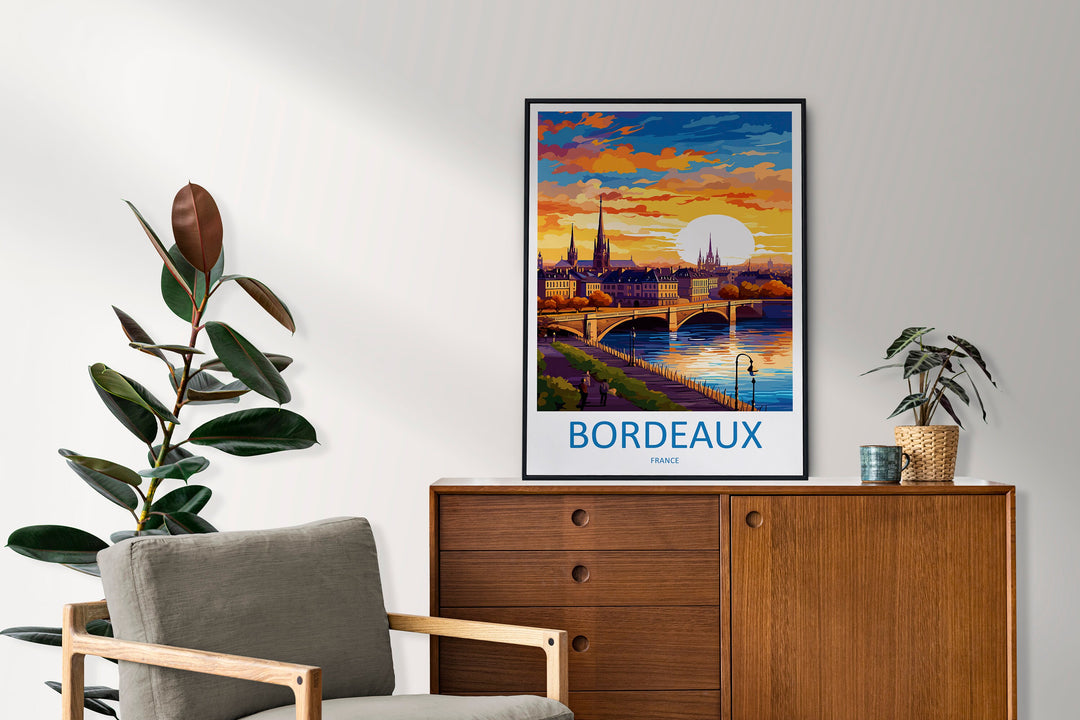 Bordeaux Travel Print Wall Art Bordeaux France Wall Hanging Home Decoration Bordeaux Gift Art Lovers Wall Art Print Bordeaux Wall Art
