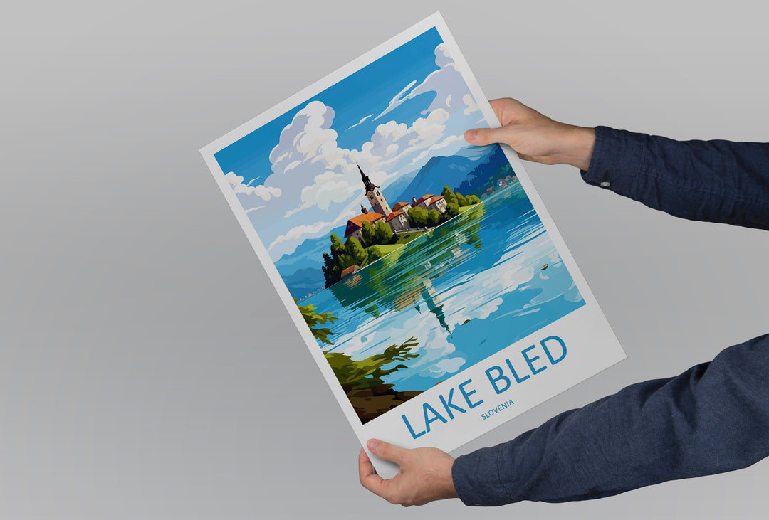 Lake Bled Travel Print Lake Bled Home Décor Slovenia Art Print Lake Bled Wall Print For Lake Bled Gift Wall Hanging Lake Bled Artwork