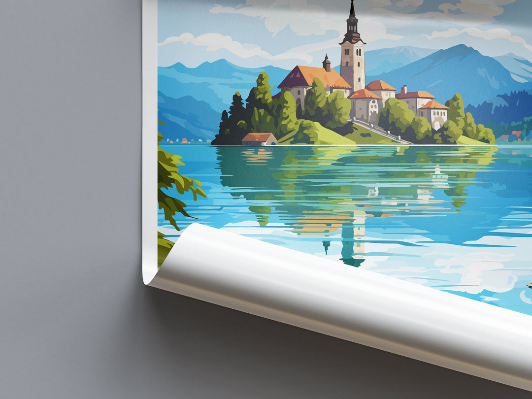 Lake Bled Travel Print Lake Bled Home Décor Slovenia Art Print Lake Bled Wall Print For Lake Bled Gift Wall Hanging Lake Bled Artwork