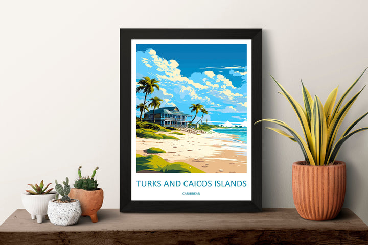Turks and Caicos Islands Travel Print Wall Art Turks and Caicos Wall Hanging Home Décor Turks and Caicos Gift Art Lovers Wall Art Caribbean