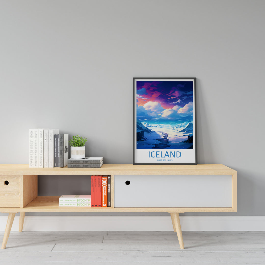 Northern Lights Travel Print Wall Art Aurora Borealis Wall Hanging Home Décor Aurora Borealis Gift Art Lovers Iceland Art Lover Gift Decor