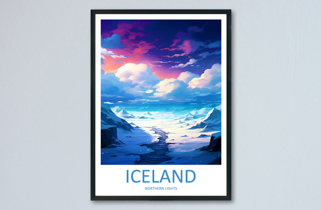 Northern Lights Travel Print Wall Art Aurora Borealis Wall Hanging Home Décor Aurora Borealis Gift Art Lovers Iceland Art Lover Gift Decor