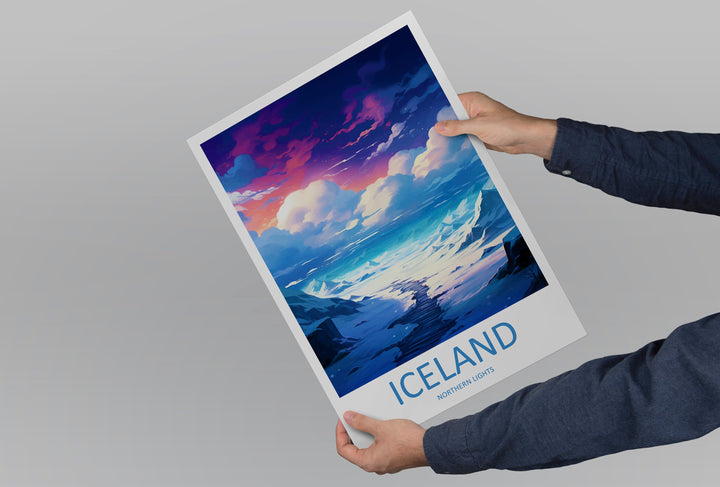 Northern Lights Travel Print Wall Art Aurora Borealis Wall Hanging Home Décor Aurora Borealis Gift Art Lovers Iceland Art Lover Gift Decor