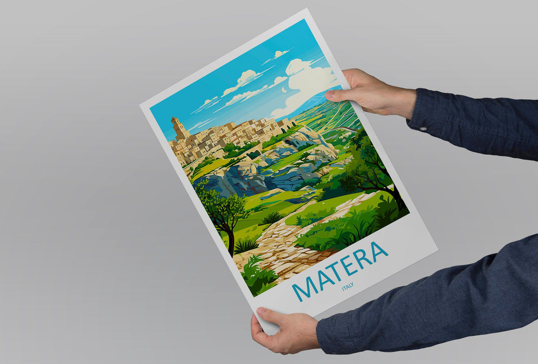 Matera Travel Print Wall Art Matera Wall Hanging Home Décor Matera Gift Art Lovers Italy Art Lover Gift Matera Print Matera Travel Gift Art