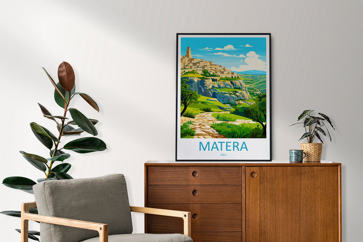 Matera Travel Print Wall Art Matera Wall Hanging Home Décor Matera Gift Art Lovers Italy Art Lover Gift Matera Print Matera Travel Gift Art
