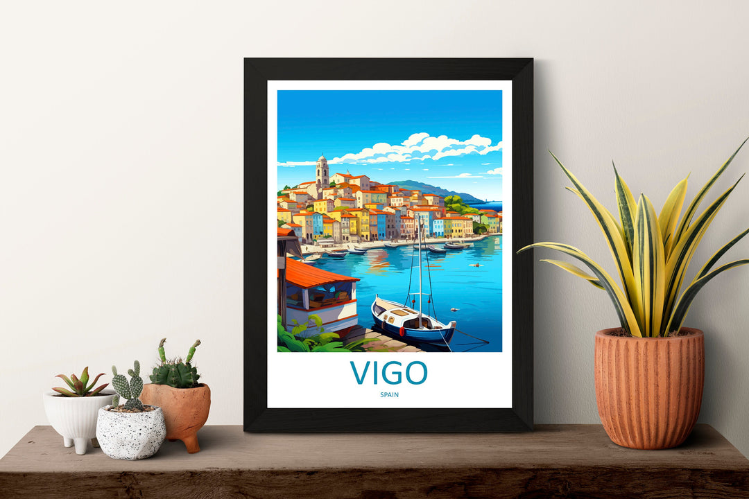 Vigo Travel Print Wall Art Vigo Wall Hanging Home Décor Vigo Gift Art Lovers Spain Art Lover Gift Vigo Wall Décor Vigo Spain Print
