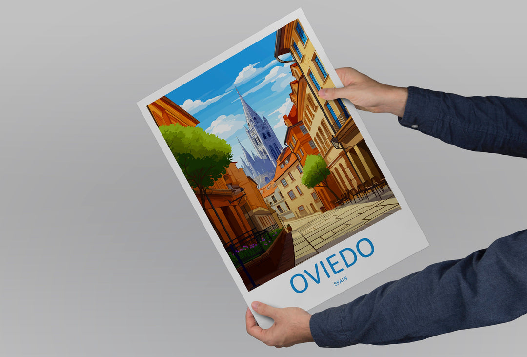 Oviedo Travel Print Wall Art Oviedo Wall Hanging Home Décor Oviedo Gift Art Lovers Spain Art Lover Gift Oviedo Spain Poster Art