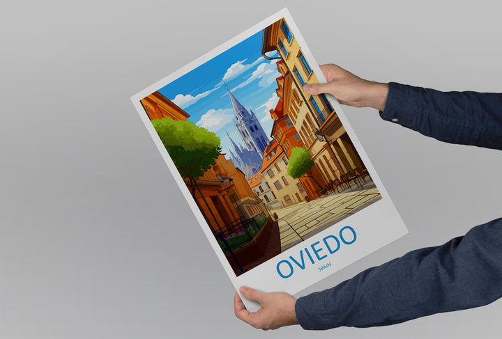 Oviedo Travel Print Wall Art Oviedo Wall Hanging Home Décor Oviedo Gift Art Lovers Spain Art Lover Gift Oviedo Spain Poster Art