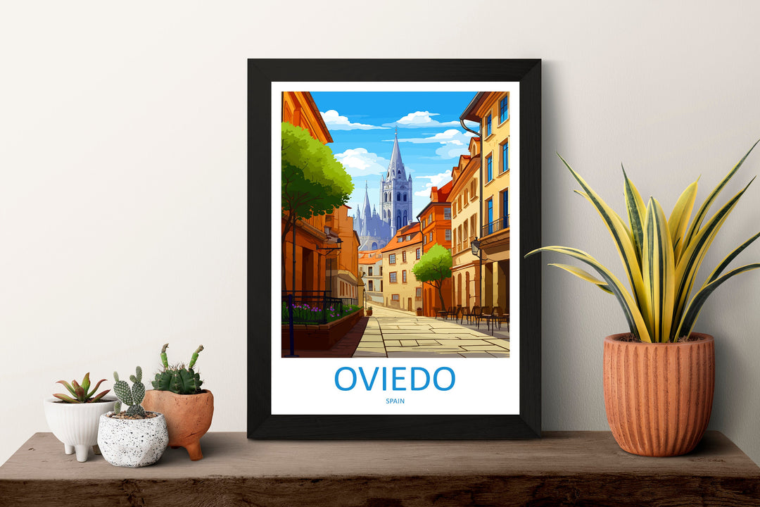 Oviedo Travel Print Wall Art Oviedo Wall Hanging Home Décor Oviedo Gift Art Lovers Spain Art Lover Gift Oviedo Spain Poster Art