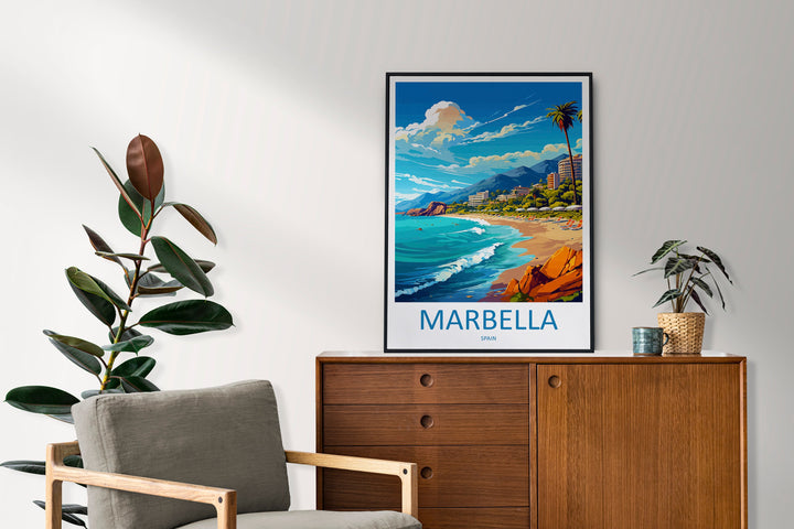 Marbella Travel Print Wall Art Marbella Wall Hanging Home Décor Marbella Gift Art Lovers Spain Art Lover Gift Marbella Wall Décor Spain Deco