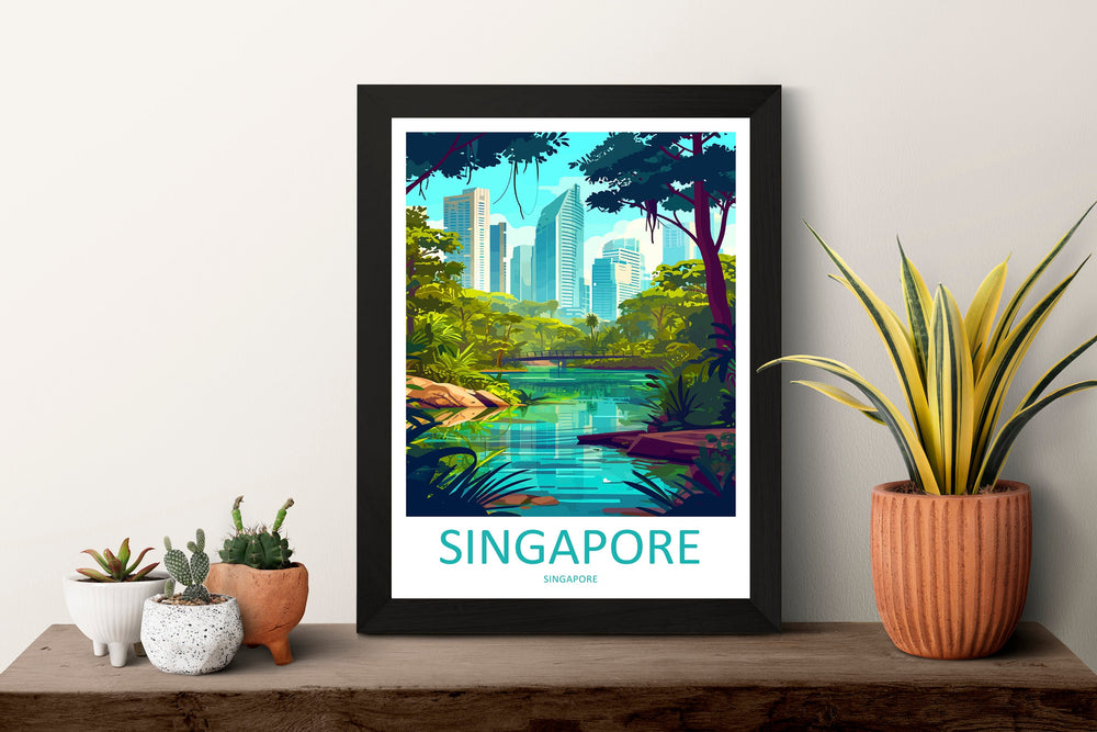 Singapore Travel Print Wall Art Singapore Wall Hanging Home Decoration Singapore Gift Art Lovers Wall Art Singapore