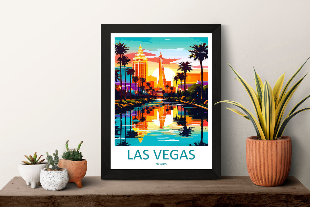 Las Vegas Travel Print Wall Art Las Vegas Wall Hanging Home Décor Las Vegas Gift Art Lovers Nevada Art Lover Gift Las Vegas Wall Décor