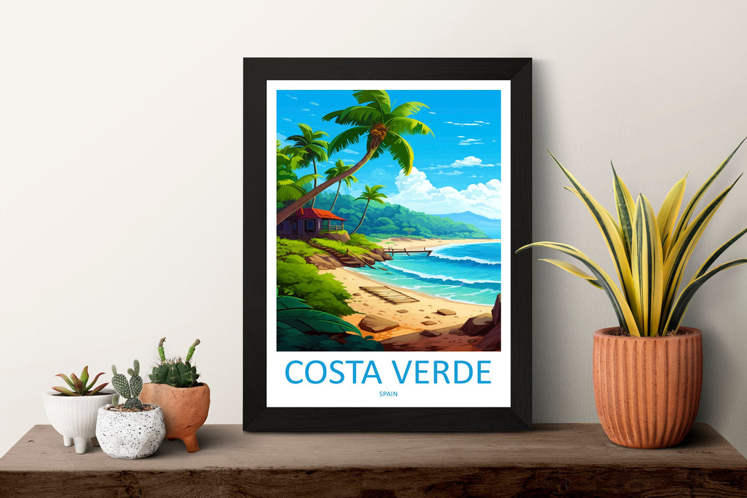 Costa Verde Travel Print Wall Art Costa Verde Wall Hanging Home Décor Costa Verde Gift Art Lovers Spain Art Lover Gift Art Print