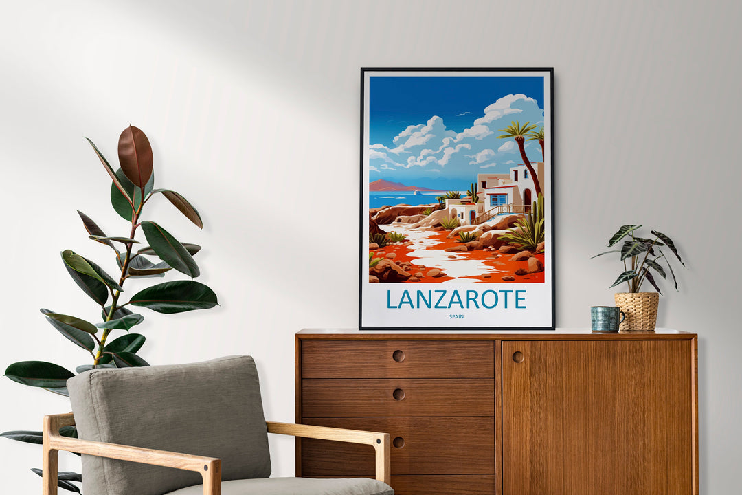 Lanzarote Travel Print Wall Art Lanzarote Wall Hanging Home Décor Lanzarote Gift Art Lovers Spain Art Lover Gift Lanzarote Wall Décor