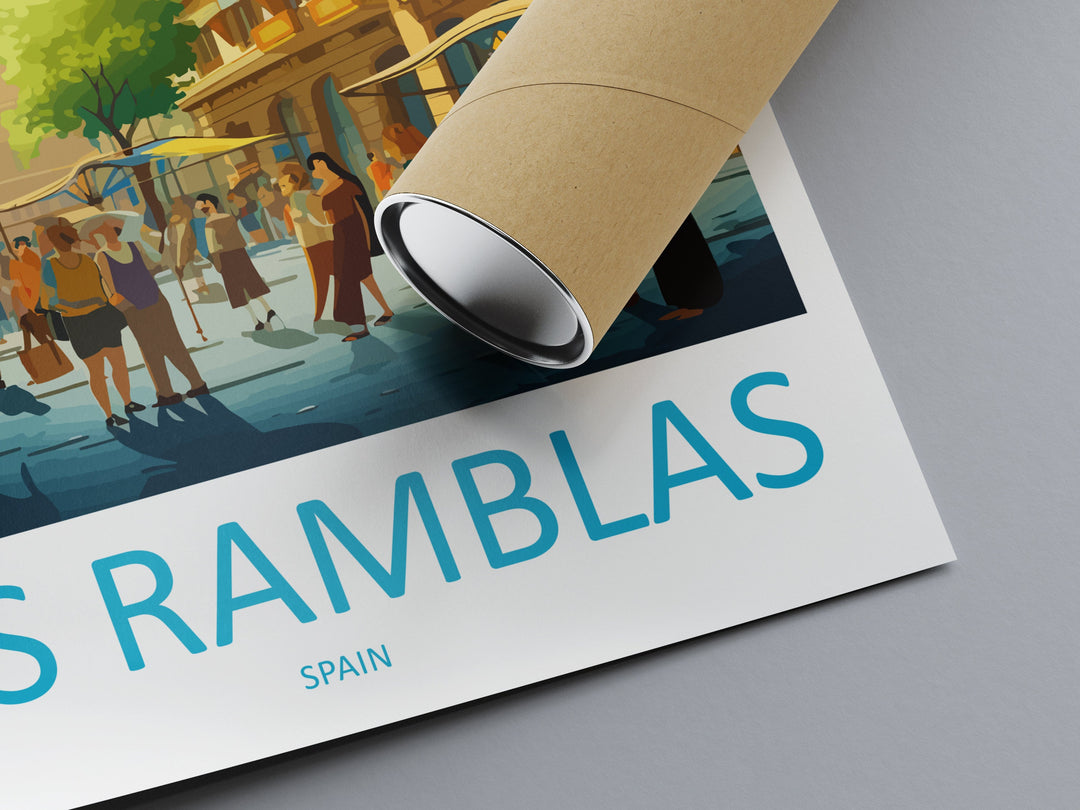 Las Ramblas Travel Print Wall Art Las Ramblas Wall Hanging Home Décor Las Ramblas Gift Art Lovers Spain Art Lover Gift Las Ramblas Wall Déco