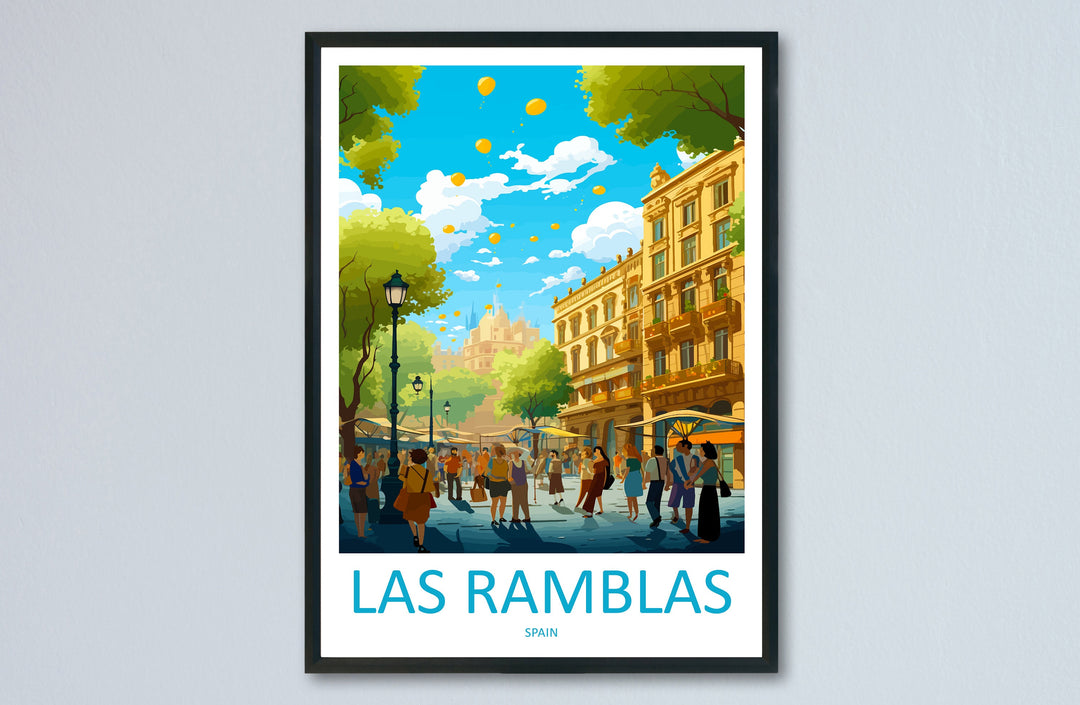 Las Ramblas Travel Print Wall Art Las Ramblas Wall Hanging Home Décor Las Ramblas Gift Art Lovers Spain Art Lover Gift Las Ramblas Wall Déco
