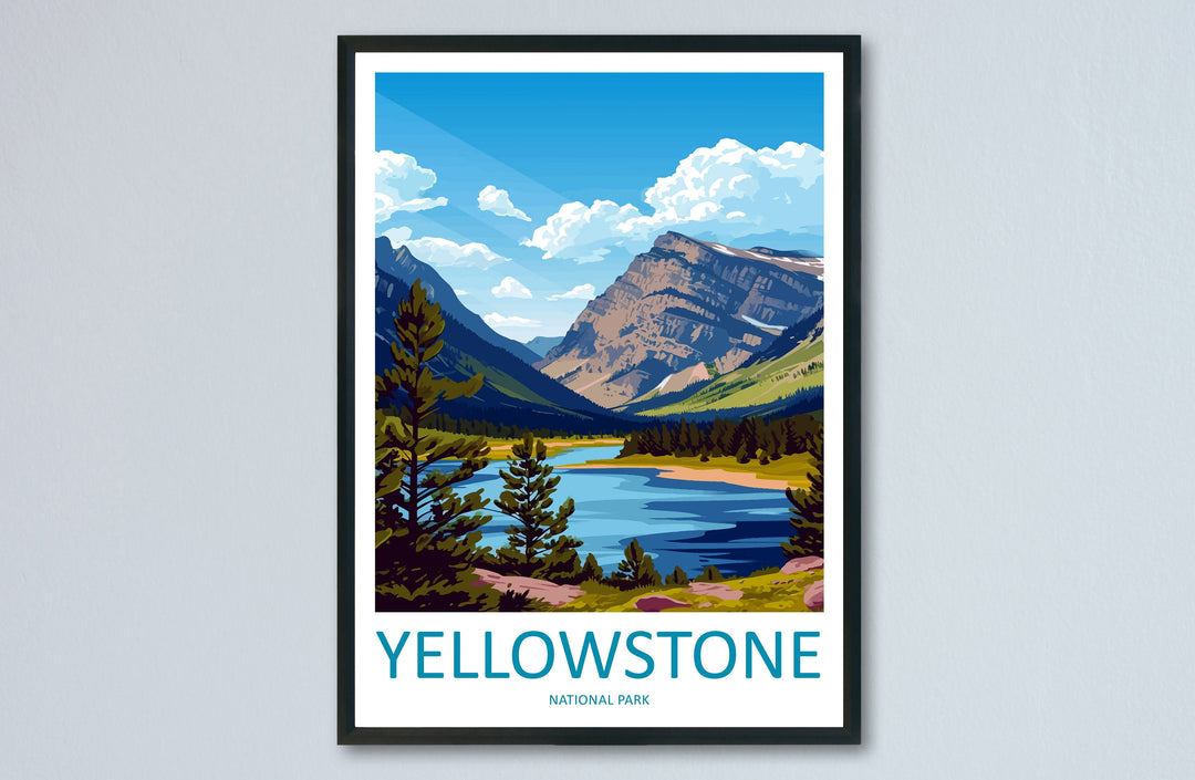 Yellowstone National Park Travel Print Wall Art Yellowstone National Park Wall Hanging Home Décor Yellowstone National Park Art Gift Poster