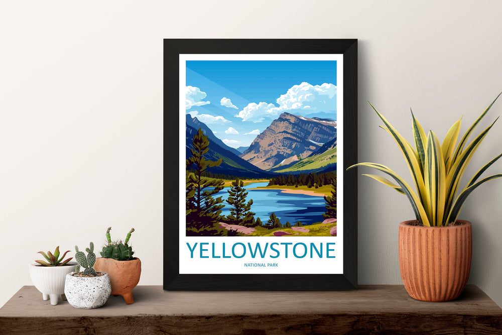 Yellowstone National Park Travel Print Wall Art Yellowstone National Park Wall Hanging Home Décor Yellowstone National Park Art Gift Poster