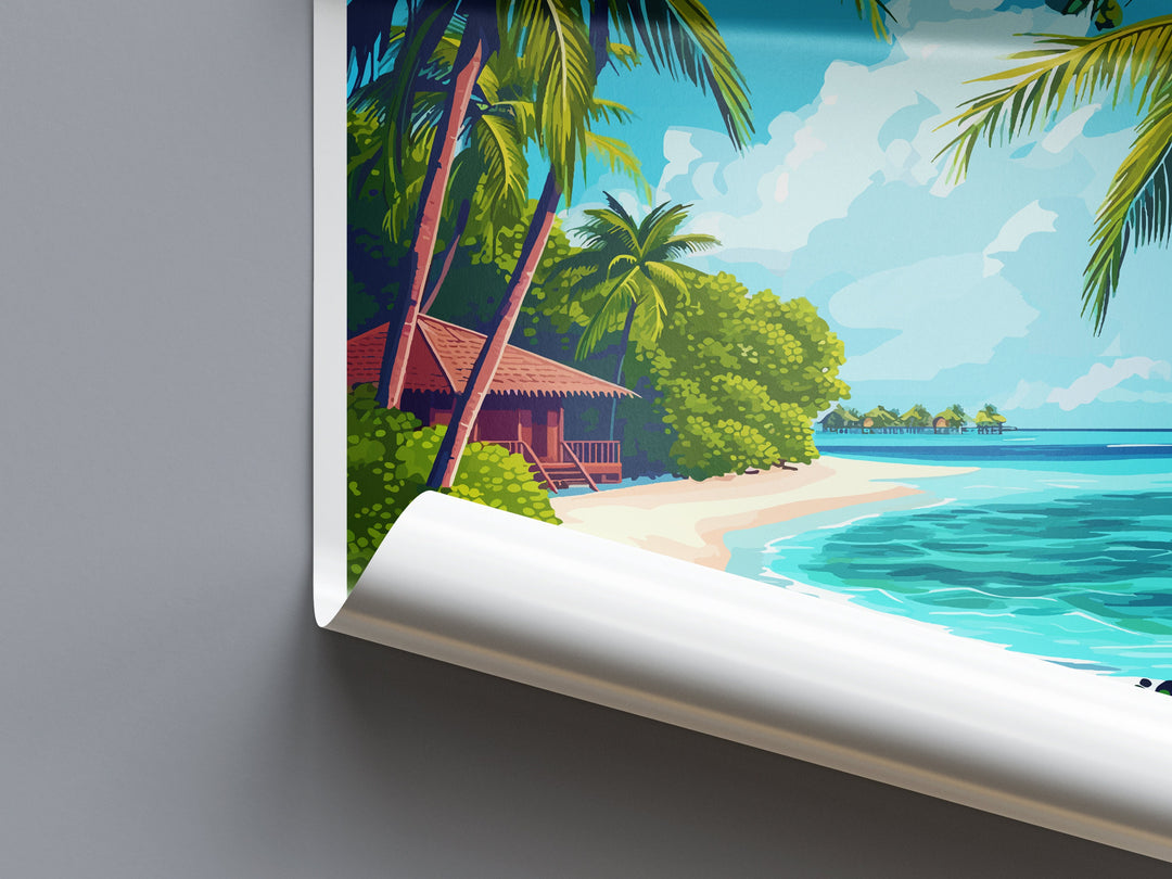 Maldives Travel Print Wall Art Maldives Wall Hanging Home Décor Maldives Gift Art Lovers Wall Art South Aisa Travel Print