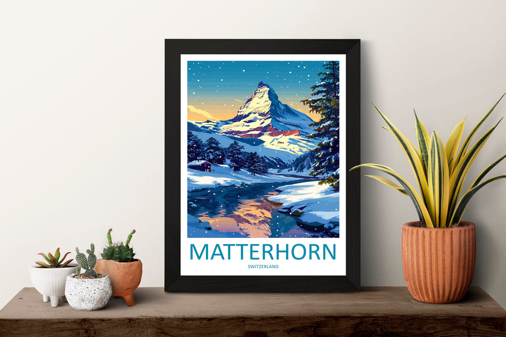 Matterhorn Travel Print Wall Art Matterhorn Wall Hanging Home Décor Matterhorn Gift Art Lovers Switzerland Art Lover Gift Matterhorn Travel
