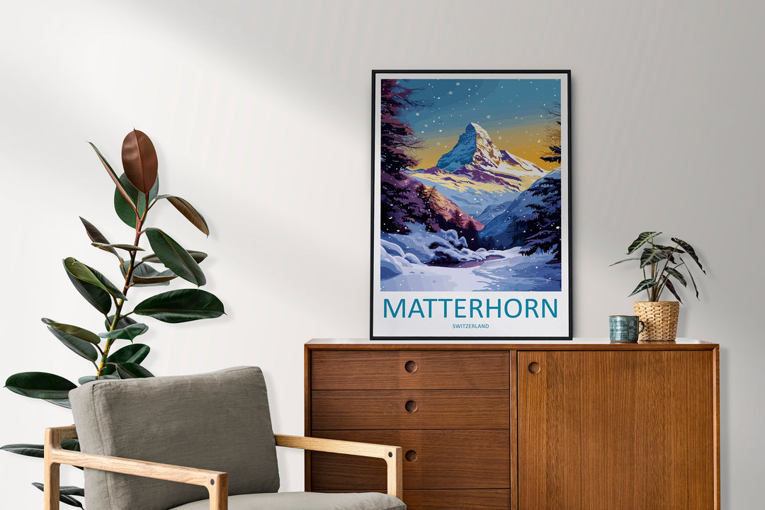 Matterhorn Travel Print Wall Art Matterhorn Wall Hanging Home Décor Matterhorn Gift Art Lovers Switzerland Art Lover Gift Matterhorn Travel