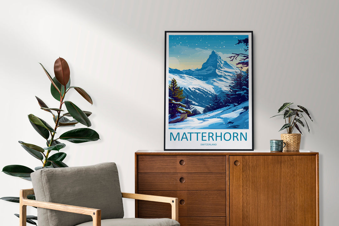 Matterhorn Travel Print Wall Art Matterhorn Wall Hanging Home Décor Matterhorn Gift Art Lovers Switzerland Art Lover Gift Matterhorn Travel