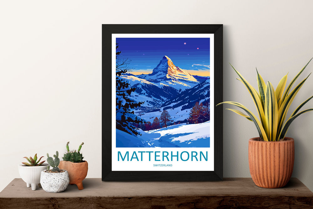 Matterhorn Travel Print Wall Art Matterhorn Wall Hanging Home Décor Matterhorn Gift Art Lovers Switzerland Art Lover Gift Matterhorn Travel