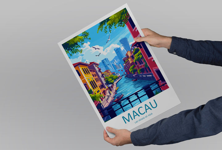 Macau Travel Print Wall Art Macau Wall Hanging Home Décor Gift Macau Art Lovers China Macau Art Gift Lover Print