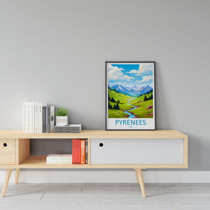 Pyrenees Travel Print Wall Art Pyrenees Wall Hanging Home Décor Pyrenees Gift Art Lovers Spain Art Lover Gift Pyrenees Print Spain Wall Art