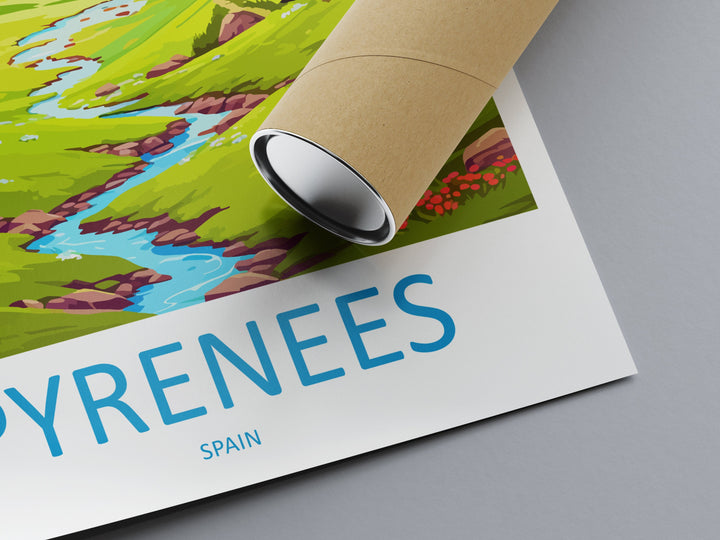 Pyrenees Travel Print Wall Art Pyrenees Wall Hanging Home Décor Pyrenees Gift Art Lovers Spain Art Lover Gift Pyrenees Print Spain Wall Art