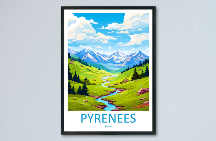 Pyrenees Travel Print Wall Art Pyrenees Wall Hanging Home Décor Pyrenees Gift Art Lovers Spain Art Lover Gift Pyrenees Print Spain Wall Art