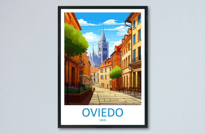Oviedo Travel Print Wall Art Oviedo Wall Hanging Home Décor Oviedo Gift Art Lovers Spain Art Lover Gift Oviedo Spain Poster Art