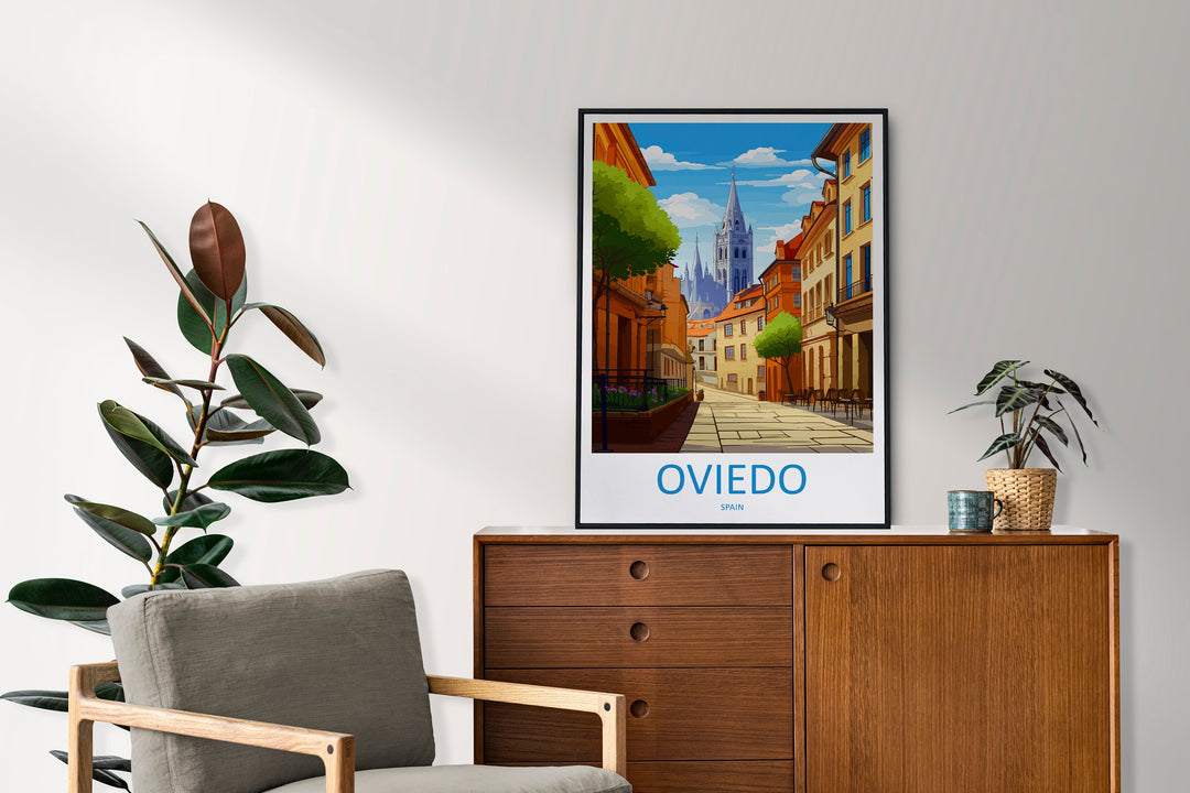 Oviedo Travel Print Wall Art Oviedo Wall Hanging Home Décor Oviedo Gift Art Lovers Spain Art Lover Gift Oviedo Spain Poster Art