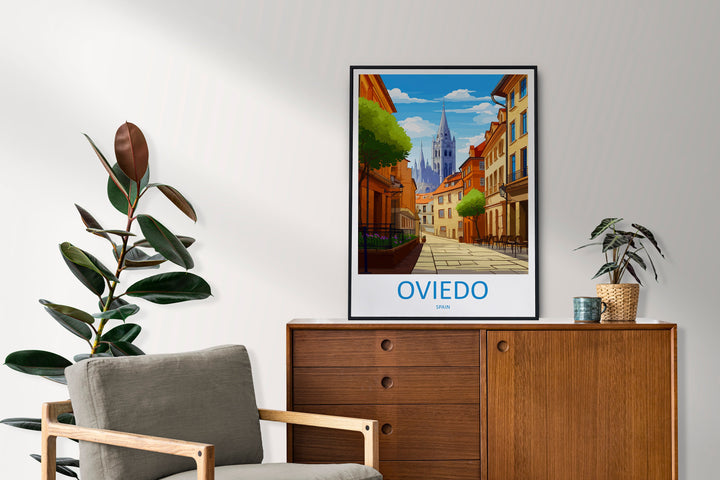 Oviedo Travel Print Wall Art Oviedo Wall Hanging Home Décor Oviedo Gift Art Lovers Spain Art Lover Gift Oviedo Spain Poster Art