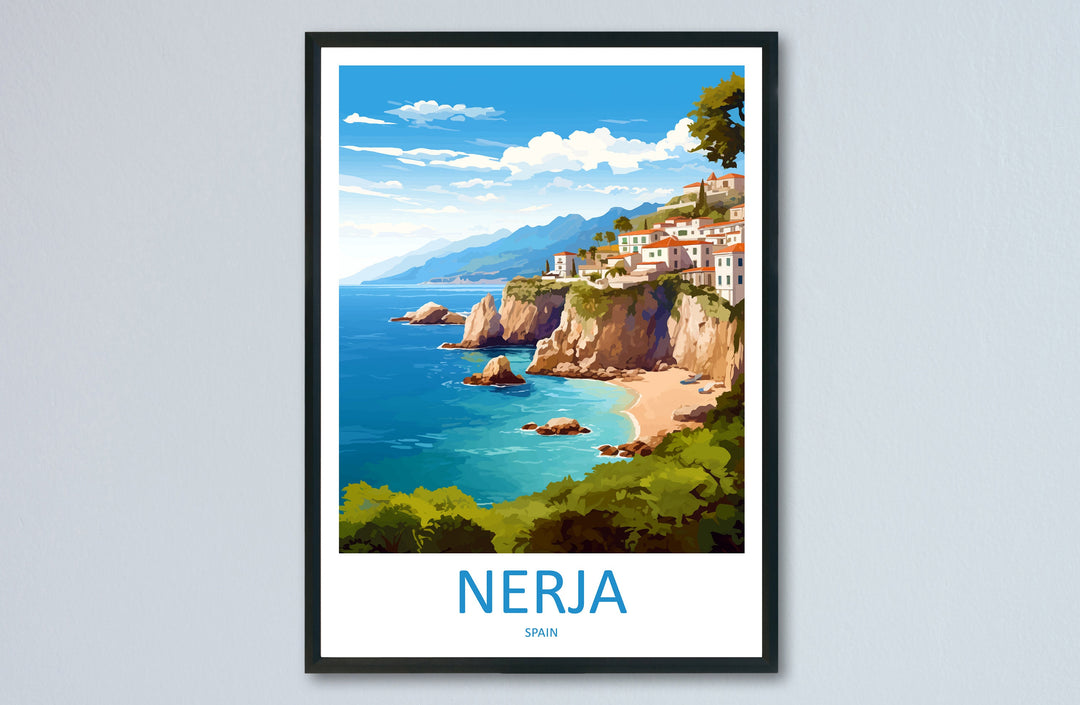 Nerja Travel Print Wall Art Nerja Wall Hanging Home Décor Nerja Gift Art Lovers Spain Art Lover Gift Nerja Wall Décor