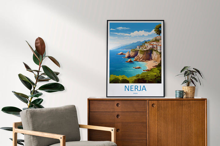 Nerja Travel Print Wall Art Nerja Wall Hanging Home Décor Nerja Gift Art Lovers Spain Art Lover Gift Nerja Wall Décor