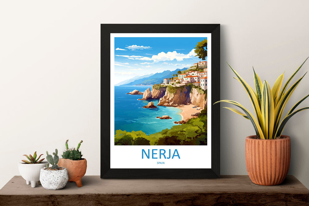 Nerja Travel Print Wall Art Nerja Wall Hanging Home Décor Nerja Gift Art Lovers Spain Art Lover Gift Nerja Wall Décor