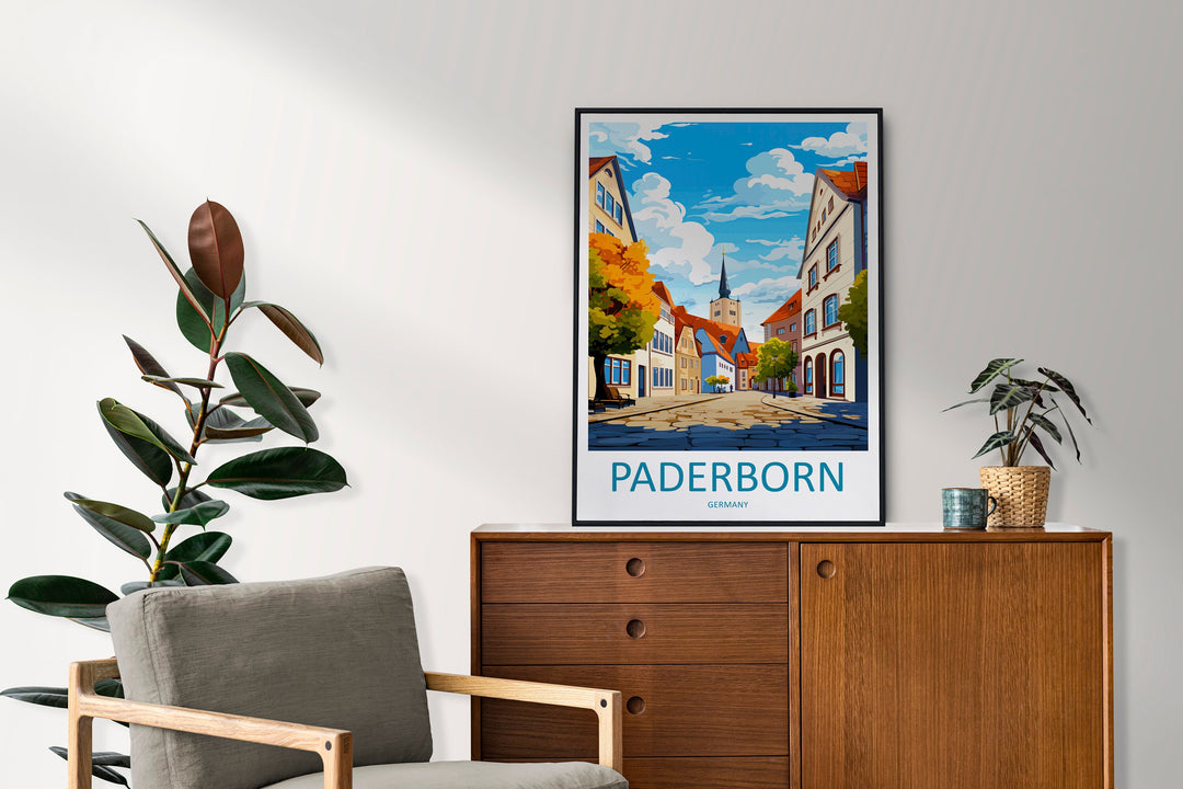 Paderborn Travel Print Wall Art Paderborn Wall Hanging Home Decoration Paderborn Gift Art Lovers Wall Art Print Art Paderborn Germany Poster