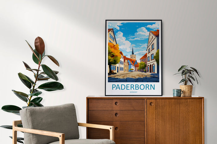 Paderborn Travel Print Wall Art Paderborn Wall Hanging Home Decoration Paderborn Gift Art Lovers Wall Art Print Art Paderborn Germany Poster