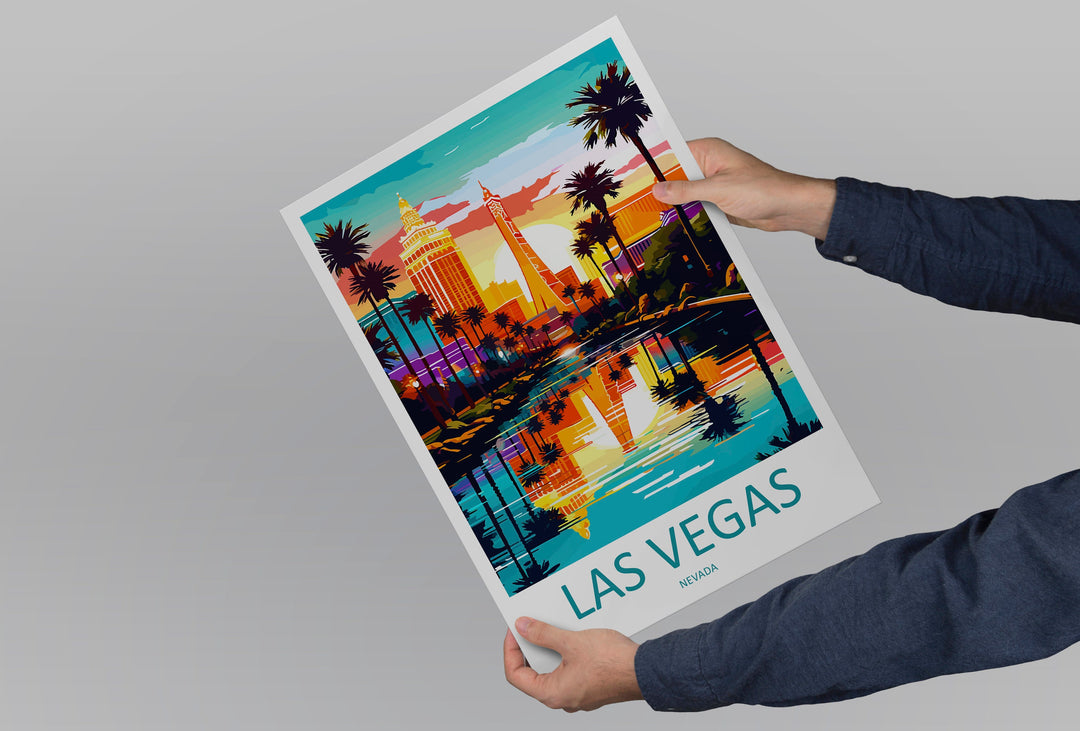 Las Vegas Travel Print Wall Art Las Vegas Wall Hanging Home Décor Las Vegas Gift Art Lovers Nevada Art Lover Gift Las Vegas Wall Décor