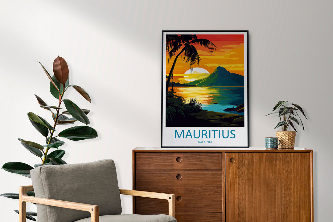 Mauritius Travel Print Wall Art Mauritius Wall Hanging Home Décor Mauritius Gift Art Lovers East Africa Art Lover Gift Mauritius Gift