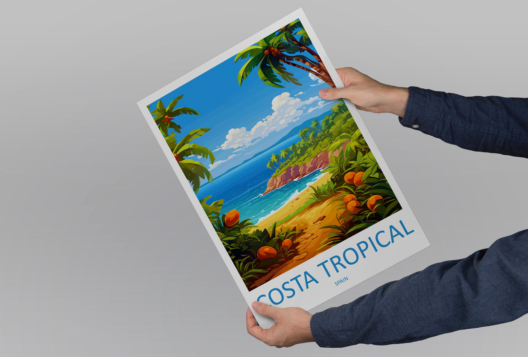 Costa Tropical Travel Print Wall Art Costa Tropical Wall Hanging Home Décor Costa Tropical Gift Art Lovers Spain Art Lover Gift Art Print