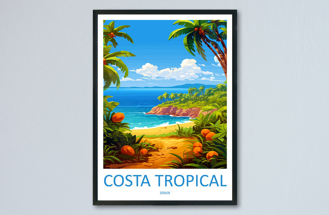 Costa Tropical Travel Print Wall Art Costa Tropical Wall Hanging Home Décor Costa Tropical Gift Art Lovers Spain Art Lover Gift Art Print
