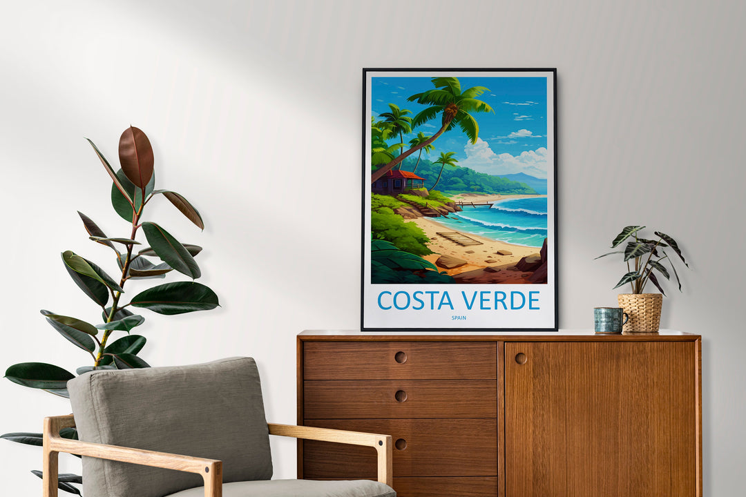Costa Verde Travel Print Wall Art Costa Verde Wall Hanging Home Décor Costa Verde Gift Art Lovers Spain Art Lover Gift Art Print