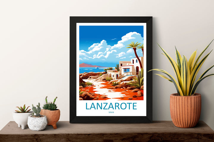 Lanzarote Travel Print Wall Art Lanzarote Wall Hanging Home Décor Lanzarote Gift Art Lovers Spain Art Lover Gift Lanzarote Wall Décor