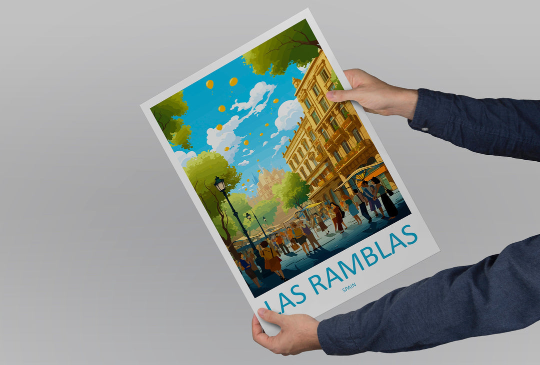Las Ramblas Travel Print Wall Art Las Ramblas Wall Hanging Home Décor Las Ramblas Gift Art Lovers Spain Art Lover Gift Las Ramblas Wall Déco