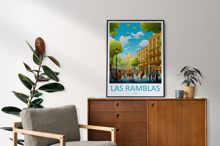 Las Ramblas Travel Print Wall Art Las Ramblas Wall Hanging Home Décor Las Ramblas Gift Art Lovers Spain Art Lover Gift Las Ramblas Wall Déco